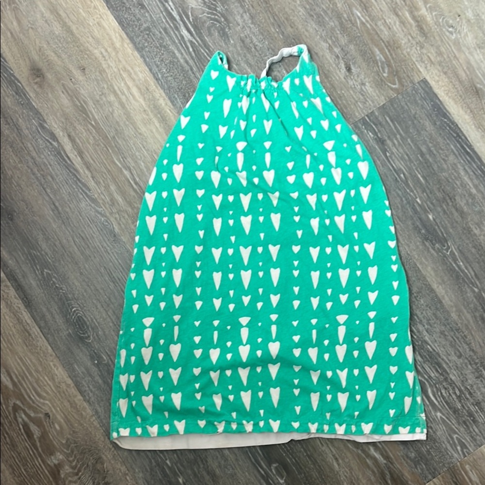Crewcuts Green Heart Print Casual Dress